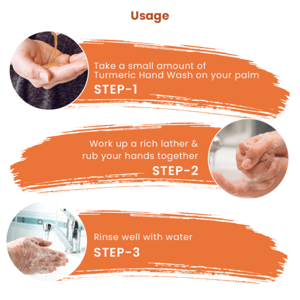 Anti bacterial turmeric hand wash usage